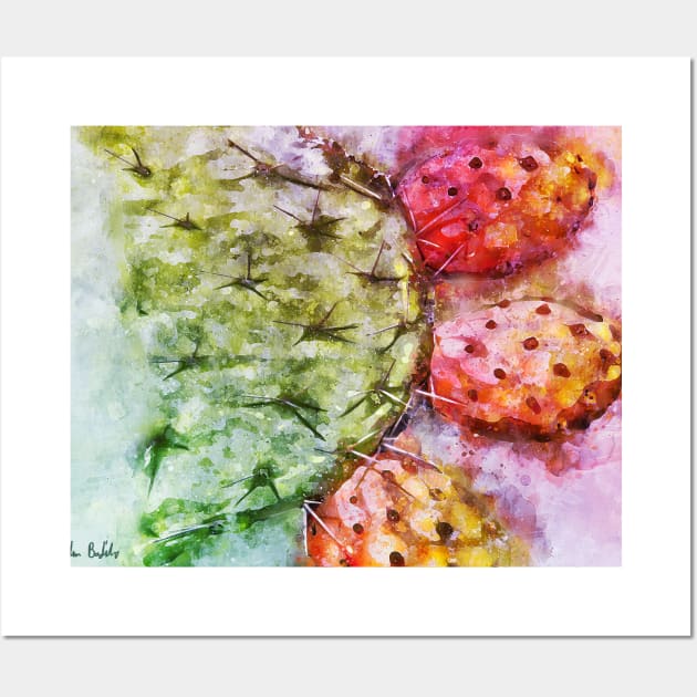 Colorful Cactus Fruit - Digital Watercolor Wall Art by ibadishi